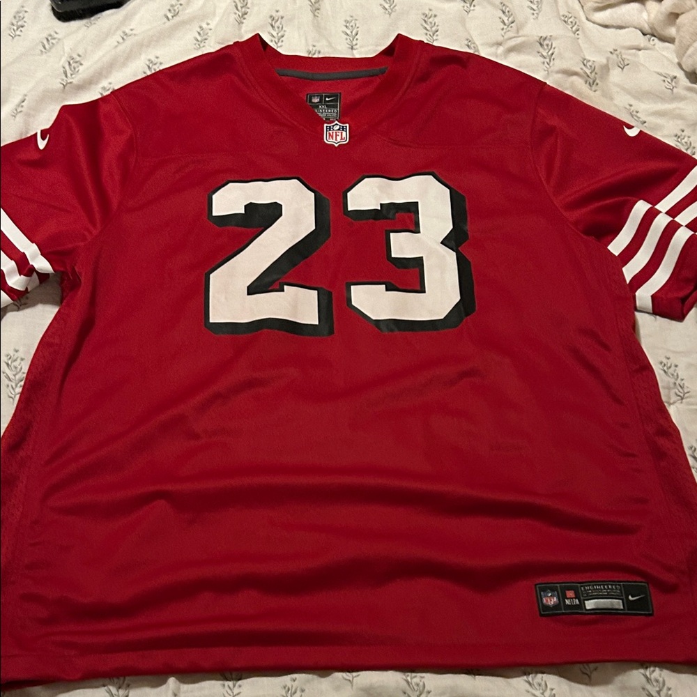 Nike Red Men's #23 Football Jersey with White Numbers